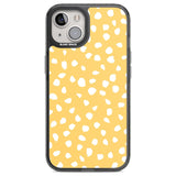 White on Yellow Dalmatian Polka Dot Spots