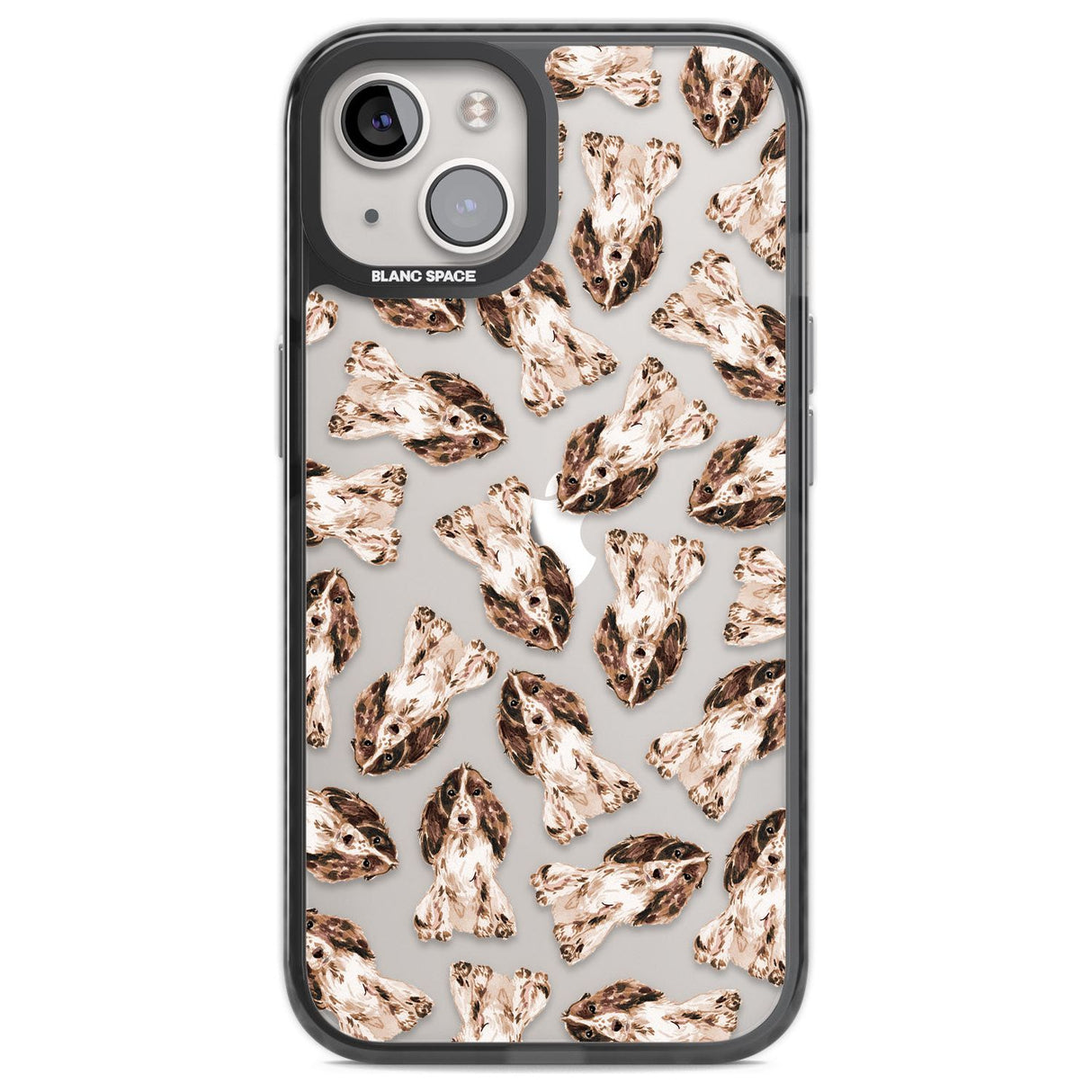 Cocker Spaniel (Brown) Watercolour Dog Pattern Phone Case iPhone 12 / Black Impact Case,iPhone 12 Pro / Black Impact Case,iPhone 13 / Black Impact Case,iPhone 14 / Black Impact Case,iPhone 15 / Black Impact Case,iPhone 15 Plus / Black Impact Case Blanc Space