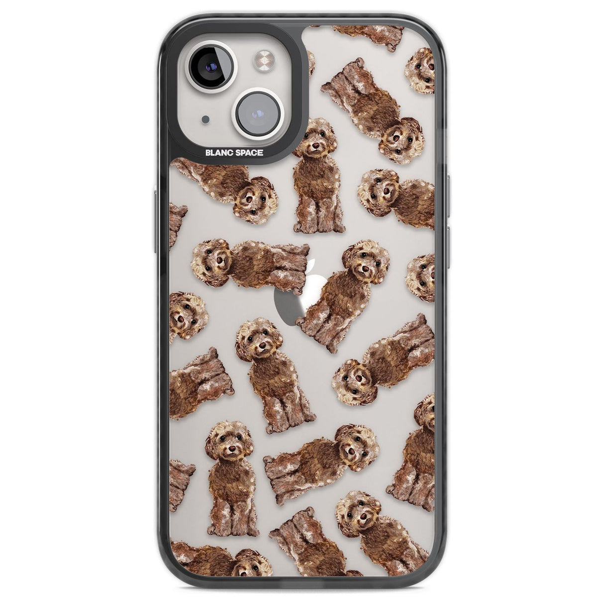 Cockapoo (Brown) Watercolour Dog Pattern Phone Case iPhone 12 / Black Impact Case,iPhone 13 / Black Impact Case,iPhone 12 Pro / Black Impact Case,iPhone 14 / Black Impact Case,iPhone 15 Plus / Black Impact Case,iPhone 15 / Black Impact Case Blanc Space