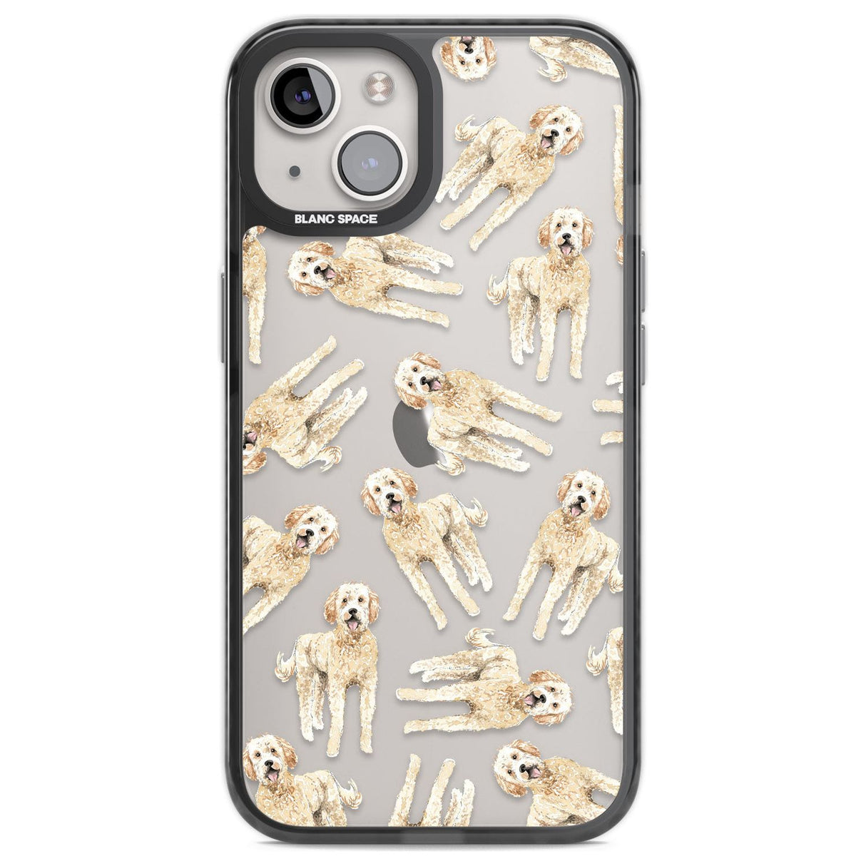 Goldendoodle Watercolour Dog Pattern Phone Case iPhone 12 / Black Impact Case,iPhone 13 / Black Impact Case,iPhone 12 Pro / Black Impact Case,iPhone 14 / Black Impact Case,iPhone 15 Plus / Black Impact Case,iPhone 15 / Black Impact Case Blanc Space