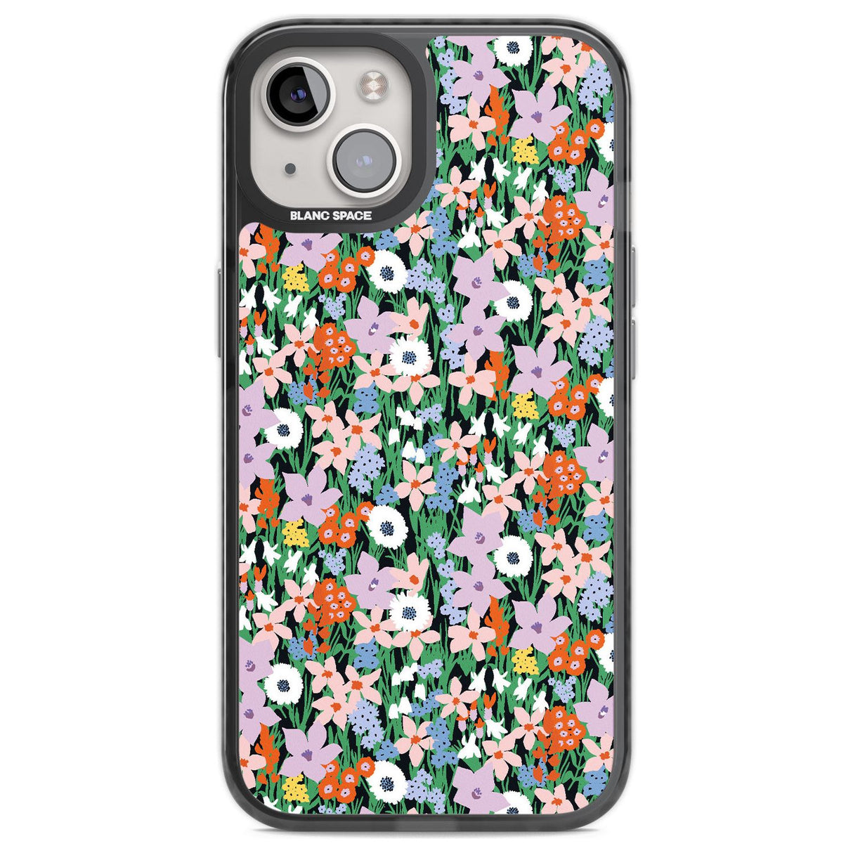 Jazzy Floral Mix: Solid Phone Case iPhone 12 / Black Impact Case,iPhone 13 / Black Impact Case,iPhone 12 Pro / Black Impact Case,iPhone 14 / Black Impact Case,iPhone 15 Plus / Black Impact Case,iPhone 15 / Black Impact Case Blanc Space