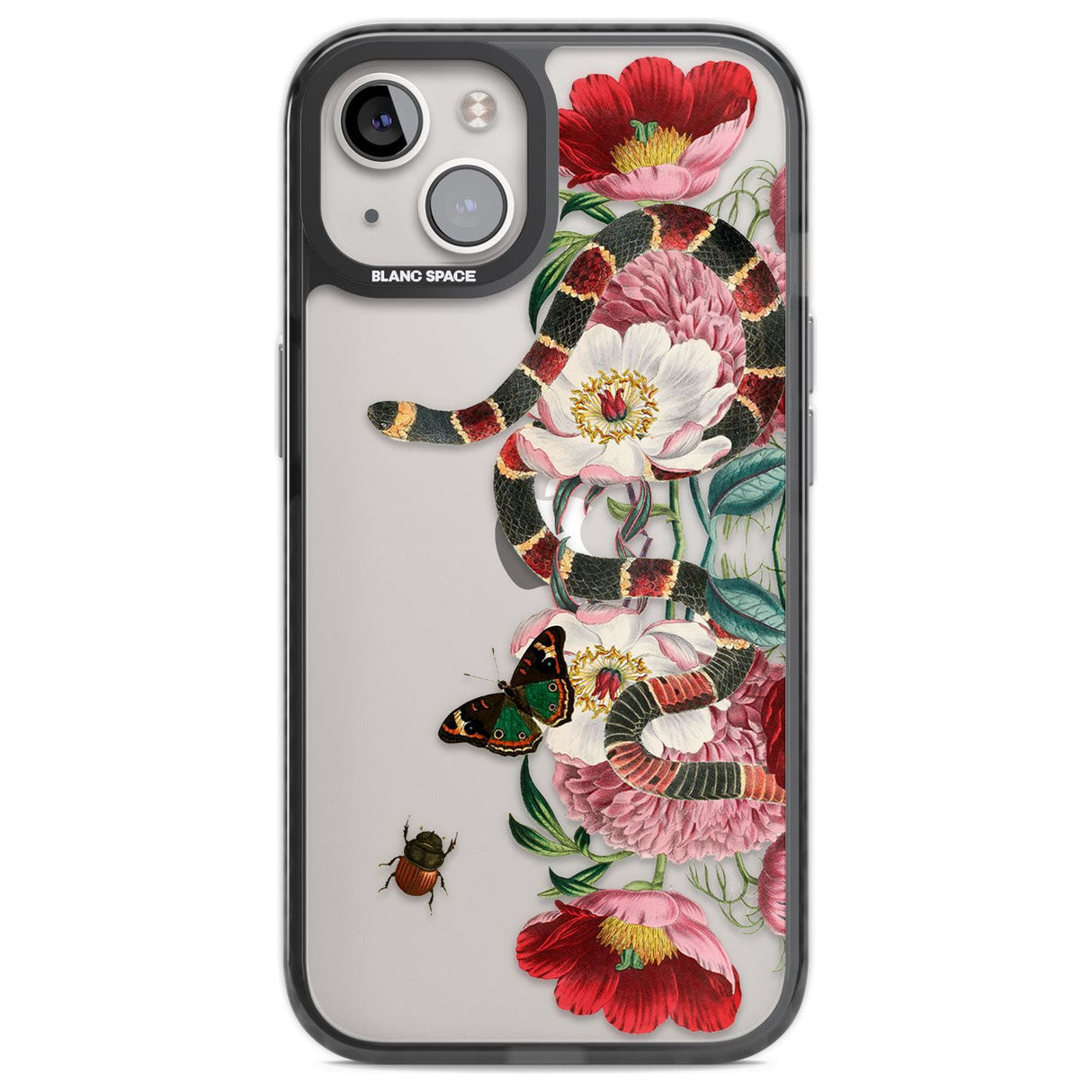 Floral Snake Phone Case iPhone 12 / Black Impact Case,iPhone 13 / Black Impact Case,iPhone 12 Pro / Black Impact Case,iPhone 14 / Black Impact Case,iPhone 15 Plus / Black Impact Case,iPhone 15 / Black Impact Case Blanc Space