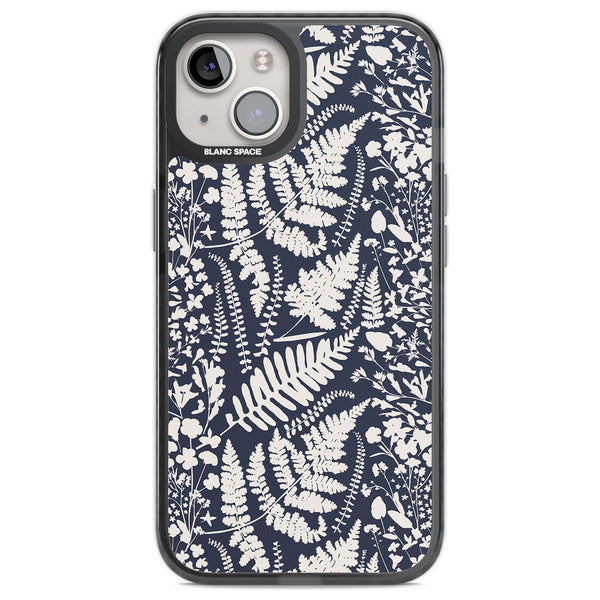 Wildflowers & Ferns On Navy