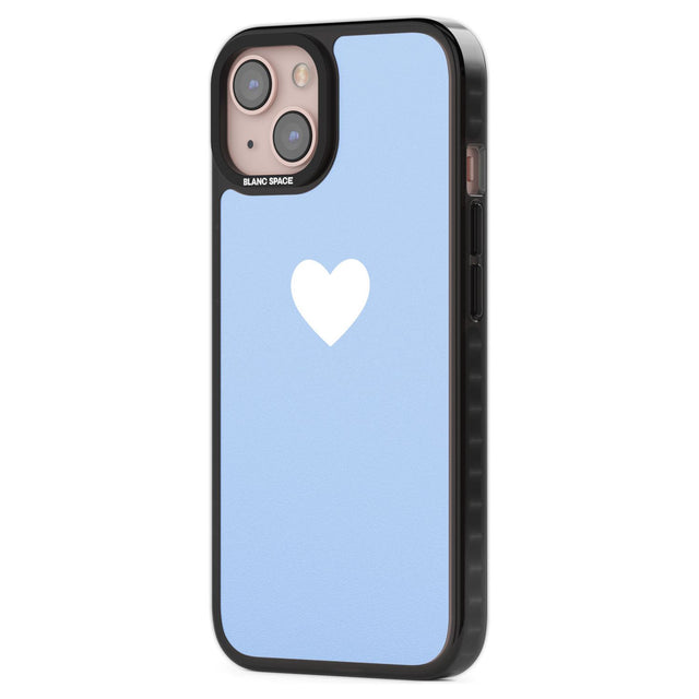 Single Heart Design: White & Baby Blue