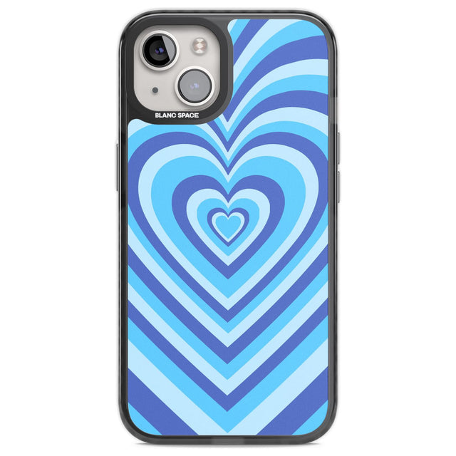 Blue Heart Illusion Phone Case iPhone 13 / Black Impact Case,iPhone 12 Pro / Black Impact Case,iPhone 12 / Black Impact Case,iPhone 14 / Black Impact Case,iPhone 15 Plus / Black Impact Case,iPhone 15 / Black Impact Case Blanc Space