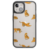 Clear Tiger Jungle Cat Pattern Phone Case iPhone 12 / Black Impact Case,iPhone 13 / Black Impact Case,iPhone 12 Pro / Black Impact Case,iPhone 14 / Black Impact Case,iPhone 15 Plus / Black Impact Case,iPhone 15 / Black Impact Case Blanc Space