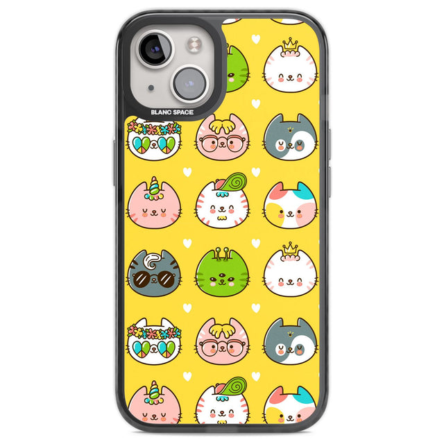Mythical Cats Kawaii Pattern Phone Case iPhone 13 / Black Impact Case,iPhone 12 Pro / Black Impact Case,iPhone 12 / Black Impact Case,iPhone 14 / Black Impact Case,iPhone 15 Plus / Black Impact Case,iPhone 15 / Black Impact Case Blanc Space