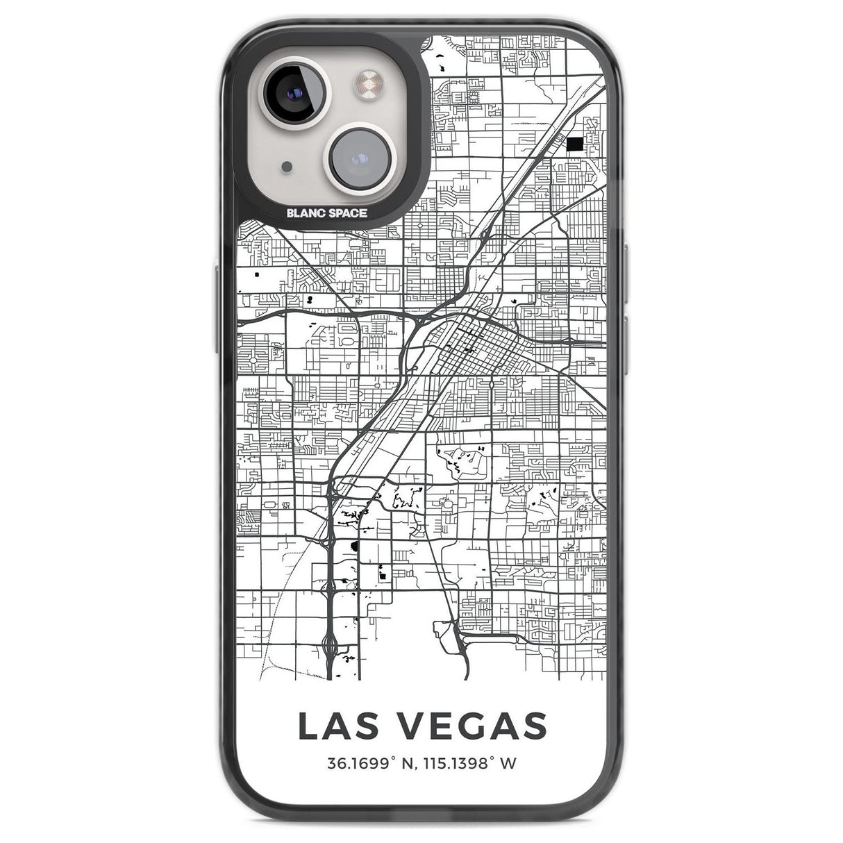 Map of Las Vegas, Nevada Phone Case iPhone 12 / Black Impact Case,iPhone 13 / Black Impact Case,iPhone 12 Pro / Black Impact Case,iPhone 14 / Black Impact Case,iPhone 15 Plus / Black Impact Case,iPhone 15 / Black Impact Case Blanc Space