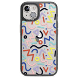 Colourful Squiggles Memphis Retro Pattern Design Phone Case iPhone 12 / Black Impact Case,iPhone 13 / Black Impact Case,iPhone 12 Pro / Black Impact Case,iPhone 14 / Black Impact Case,iPhone 15 Plus / Black Impact Case,iPhone 15 / Black Impact Case Blanc Space