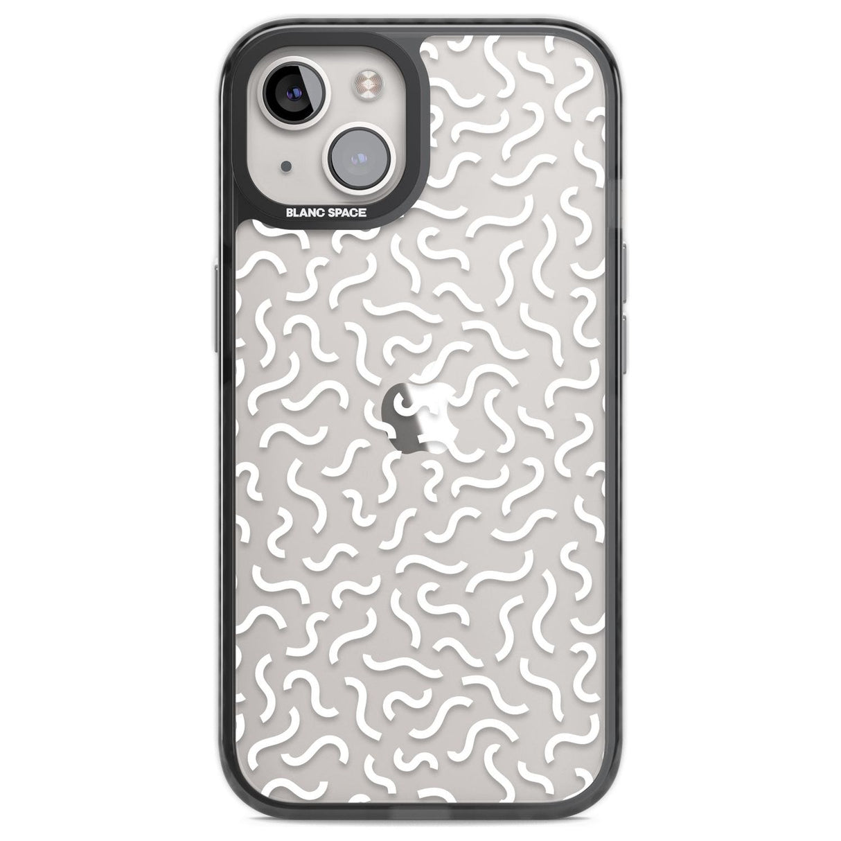 White Wavy Squiggles Memphis Retro Pattern Design