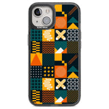 Funky Geometric Patterns: Orange & Dark Green Phone Case iPhone 12 / Black Impact Case,iPhone 12 Pro / Black Impact Case,iPhone 13 / Black Impact Case,iPhone 14 / Black Impact Case,iPhone 15 / Black Impact Case,iPhone 15 Plus / Black Impact Case Blanc Space