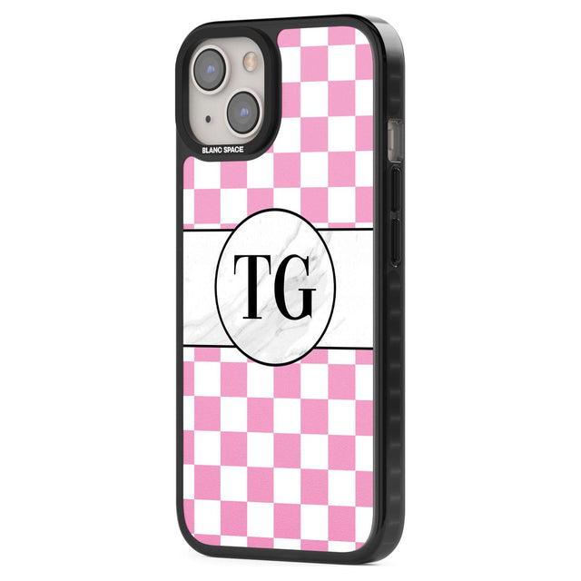 Personalised Monogrammed Pink Check Phone Case iPhone 15 Pro Max / Black Impact Case,iPhone 15 Plus / Black Impact Case,iPhone 15 Pro / Black Impact Case,iPhone 15 / Black Impact Case,iPhone 15 Pro Max / Impact Case,iPhone 15 Plus / Impact Case,iPhone 15 Pro / Impact Case,iPhone 15 / Impact Case,iPhone 15 Pro Max / Magsafe Black Impact Case,iPhone 15 Plus / Magsafe Black Impact Case,iPhone 15 Pro / Magsafe Black Impact Case,iPhone 15 / Magsafe Black Impact Case,iPhone 14 Pro Max / Black Impact Case,iPhone 1