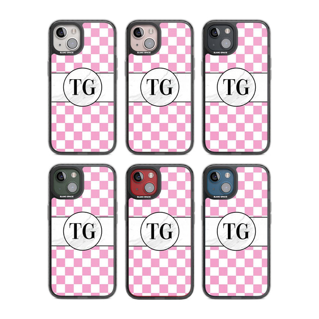 Personalised Monogrammed Pink Check Phone Case iPhone 15 Pro Max / Black Impact Case,iPhone 15 Plus / Black Impact Case,iPhone 15 Pro / Black Impact Case,iPhone 15 / Black Impact Case,iPhone 15 Pro Max / Impact Case,iPhone 15 Plus / Impact Case,iPhone 15 Pro / Impact Case,iPhone 15 / Impact Case,iPhone 15 Pro Max / Magsafe Black Impact Case,iPhone 15 Plus / Magsafe Black Impact Case,iPhone 15 Pro / Magsafe Black Impact Case,iPhone 15 / Magsafe Black Impact Case,iPhone 14 Pro Max / Black Impact Case,iPhone 1