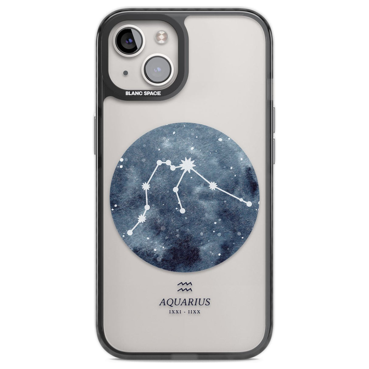 Aquarius Zodiac Transparent Design - Blue Phone Case iPhone 12 / Black Impact Case,iPhone 13 / Black Impact Case,iPhone 12 Pro / Black Impact Case,iPhone 14 / Black Impact Case,iPhone 15 Plus / Black Impact Case,iPhone 15 / Black Impact Case Blanc Space