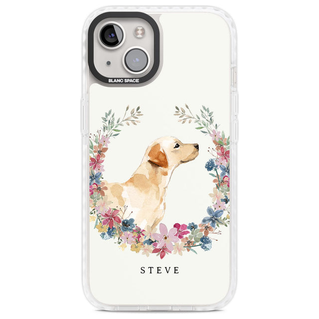 Personalised Yellow Labrador - Watercolour Dog Portrait Custom Phone Case iPhone 13 / Impact Case,iPhone 14 / Impact Case,iPhone 15 Plus / Impact Case,iPhone 15 / Impact Case Blanc Space