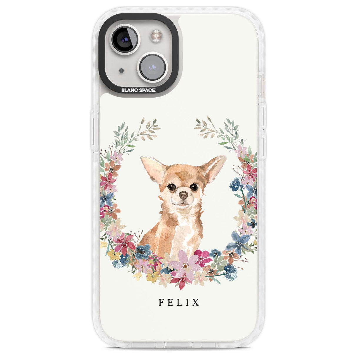 Personalised Chihuahua - Watercolour Dog Portrait Custom Phone Case iPhone 13 / Impact Case,iPhone 14 / Impact Case,iPhone 15 Plus / Impact Case,iPhone 15 / Impact Case Blanc Space