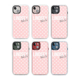 Personalised Pink Polka Custom Phone Case iPhone 15 Pro Max / Black Impact Case,iPhone 15 Plus / Black Impact Case,iPhone 15 Pro / Black Impact Case,iPhone 15 / Black Impact Case,iPhone 15 Pro Max / Impact Case,iPhone 15 Plus / Impact Case,iPhone 15 Pro / Impact Case,iPhone 15 / Impact Case,iPhone 15 Pro Max / Magsafe Black Impact Case,iPhone 15 Plus / Magsafe Black Impact Case,iPhone 15 Pro / Magsafe Black Impact Case,iPhone 15 / Magsafe Black Impact Case,iPhone 14 Pro Max / Black Impact Case,iPhone 14 Plu