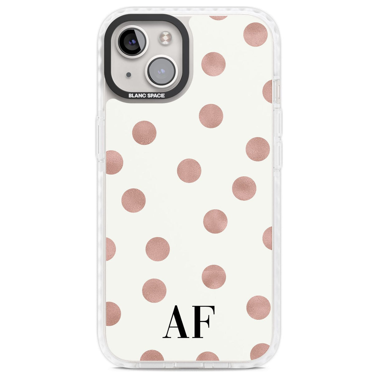 Personalised Initials & Dots Custom Phone Case iPhone 13 / Impact Case,iPhone 14 / Impact Case,iPhone 15 Plus / Impact Case,iPhone 15 / Impact Case Blanc Space