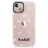 Personalised White Daisies & Cursive Custom Phone Case iPhone 13 / Impact Case,iPhone 14 / Impact Case,iPhone 15 Plus / Impact Case,iPhone 15 / Impact Case Blanc Space