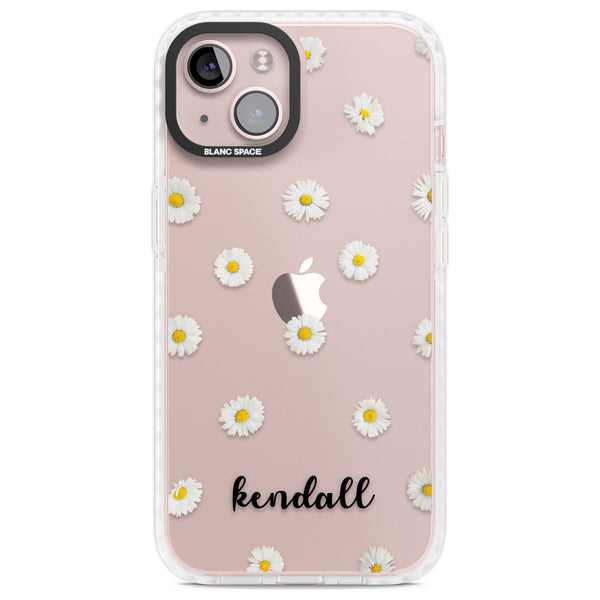 Personalised White Daisies & Cursive