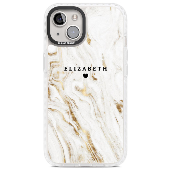Personalised White Gilded Marble