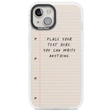 Personalised School Paper Custom Phone Case iPhone 13 / Impact Case,iPhone 14 / Impact Case,iPhone 15 Plus / Impact Case,iPhone 15 / Impact Case Blanc Space