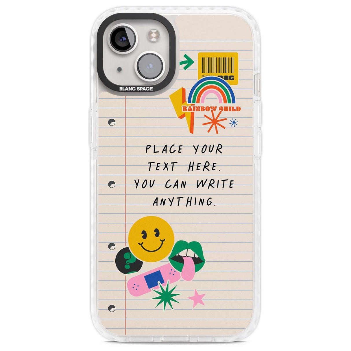 Personalised Nostalgia Sticker Mix #1 Custom Phone Case iPhone 13 / Impact Case,iPhone 14 / Impact Case,iPhone 15 Plus / Impact Case,iPhone 15 / Impact Case Blanc Space