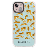 Personalised Tiger Pattern: Turquoise Blue Custom Phone Case iPhone 13 / Impact Case,iPhone 14 / Impact Case,iPhone 15 Plus / Impact Case,iPhone 15 / Impact Case Blanc Space