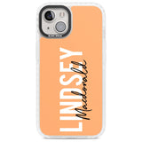 Personalised Bold Name: Peach Custom Phone Case iPhone 13 / Impact Case,iPhone 14 / Impact Case,iPhone 15 Plus / Impact Case,iPhone 15 / Impact Case Blanc Space