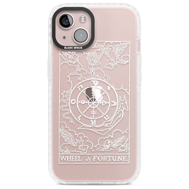 Personalised Wheel of Fortune Tarot Card - White Transparent Custom Phone Case iPhone 13 / Impact Case,iPhone 14 / Impact Case,iPhone 15 Plus / Impact Case,iPhone 15 / Impact Case Blanc Space