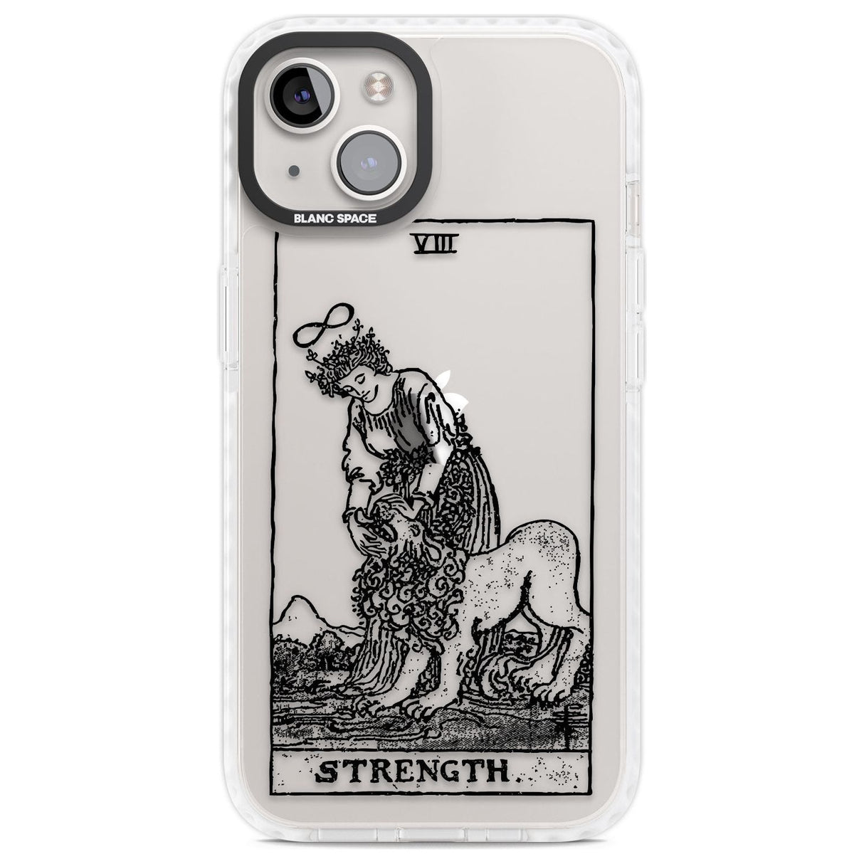 Personalised Strength Tarot Card - Transparent Custom Phone Case iPhone 13 / Impact Case,iPhone 14 / Impact Case,iPhone 15 Plus / Impact Case,iPhone 15 / Impact Case Blanc Space