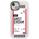 Personalised Amsterdam Boarding Pass Custom Phone Case iPhone 13 / Impact Case,iPhone 14 / Impact Case,iPhone 15 Plus / Impact Case,iPhone 15 / Impact Case Blanc Space