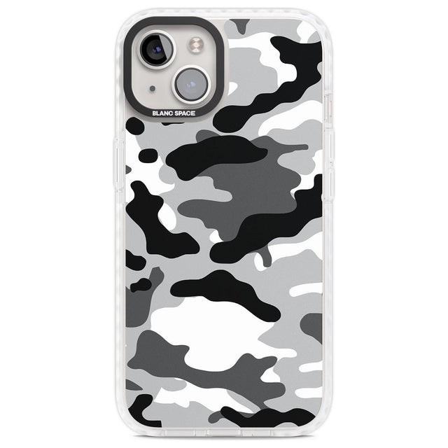 Grey Black Urban Camo Phone Case iPhone 13 / Impact Case,iPhone 14 / Impact Case,iPhone 15 / Impact Case,iPhone 15 Plus / Impact Case Blanc Space