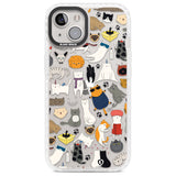 Cartoon Cat Collage Phone Case iPhone 13 / Impact Case,iPhone 14 / Impact Case,iPhone 15 Plus / Impact Case,iPhone 15 / Impact Case Blanc Space