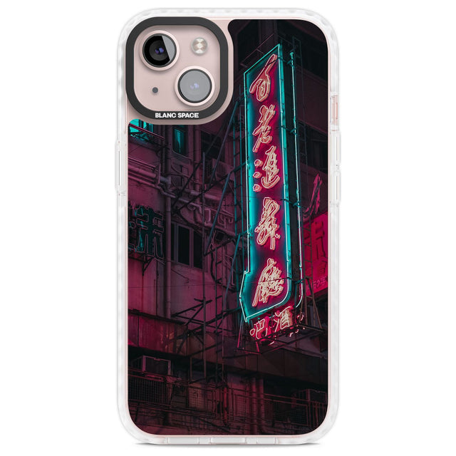 Large Kanji Sign - Neon Cities Photographs Phone Case iPhone 13 / Impact Case,iPhone 14 / Impact Case,iPhone 15 Plus / Impact Case,iPhone 15 / Impact Case Blanc Space