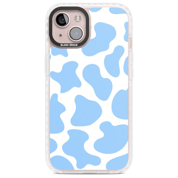 Blue And White Cow Print