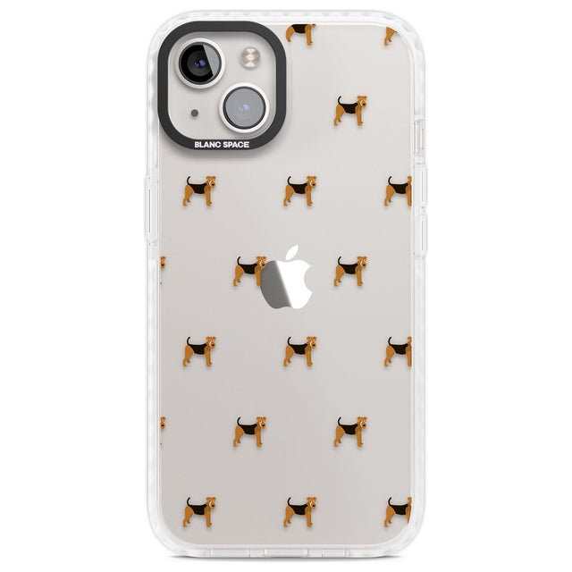 Airedale Terrier Dog Pattern Clear Phone Case iPhone 13 / Impact Case,iPhone 14 / Impact Case,iPhone 15 Plus / Impact Case,iPhone 15 / Impact Case Blanc Space