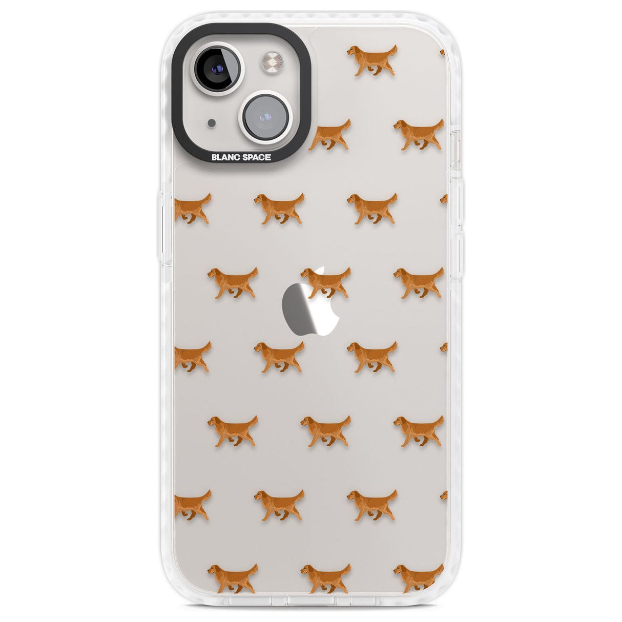 Golden Retriever Dog Pattern Clear Phone Case iPhone 13 / Impact Case,iPhone 14 / Impact Case,iPhone 15 / Impact Case,iPhone 15 Plus / Impact Case Blanc Space