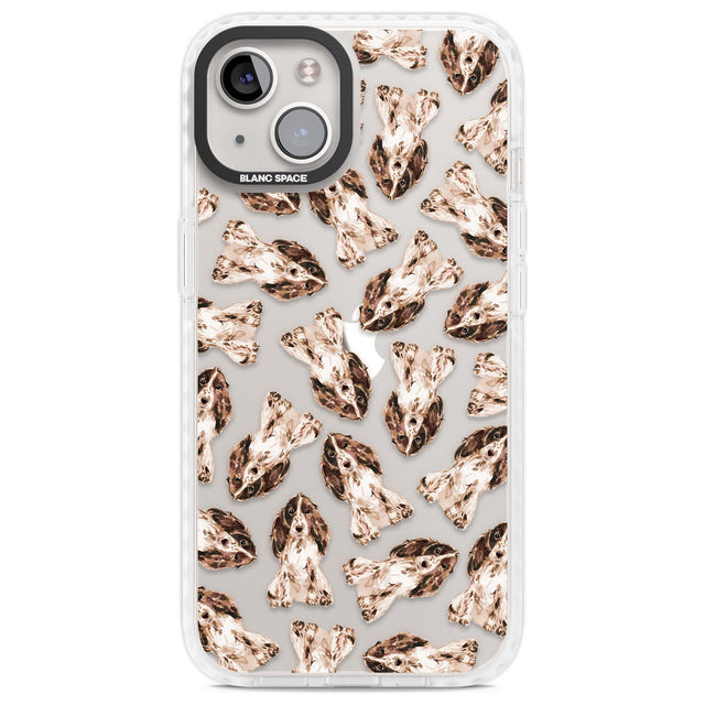 Cocker Spaniel (Brown) Watercolour Dog Pattern Phone Case iPhone 13 / Impact Case,iPhone 14 / Impact Case,iPhone 15 / Impact Case,iPhone 15 Plus / Impact Case Blanc Space