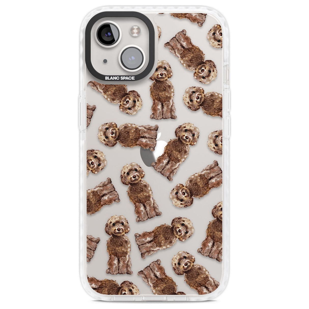 Cockapoo (Brown) Watercolour Dog Pattern Phone Case iPhone 13 / Impact Case,iPhone 14 / Impact Case,iPhone 15 Plus / Impact Case,iPhone 15 / Impact Case Blanc Space