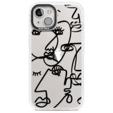 Abstract Continuous Line Faces Black on Clear Phone Case iPhone 13 / Impact Case,iPhone 14 / Impact Case,iPhone 15 Plus / Impact Case,iPhone 15 / Impact Case Blanc Space