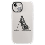 Floral Monogram Letter Custom Phone Case iPhone 13 / Impact Case,iPhone 14 / Impact Case,iPhone 15 Plus / Impact Case,iPhone 15 / Impact Case Blanc Space