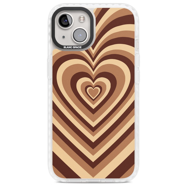 Latte Heart Illusion Phone Case iPhone 13 / Impact Case,iPhone 14 / Impact Case,iPhone 15 Plus / Impact Case,iPhone 15 / Impact Case Blanc Space