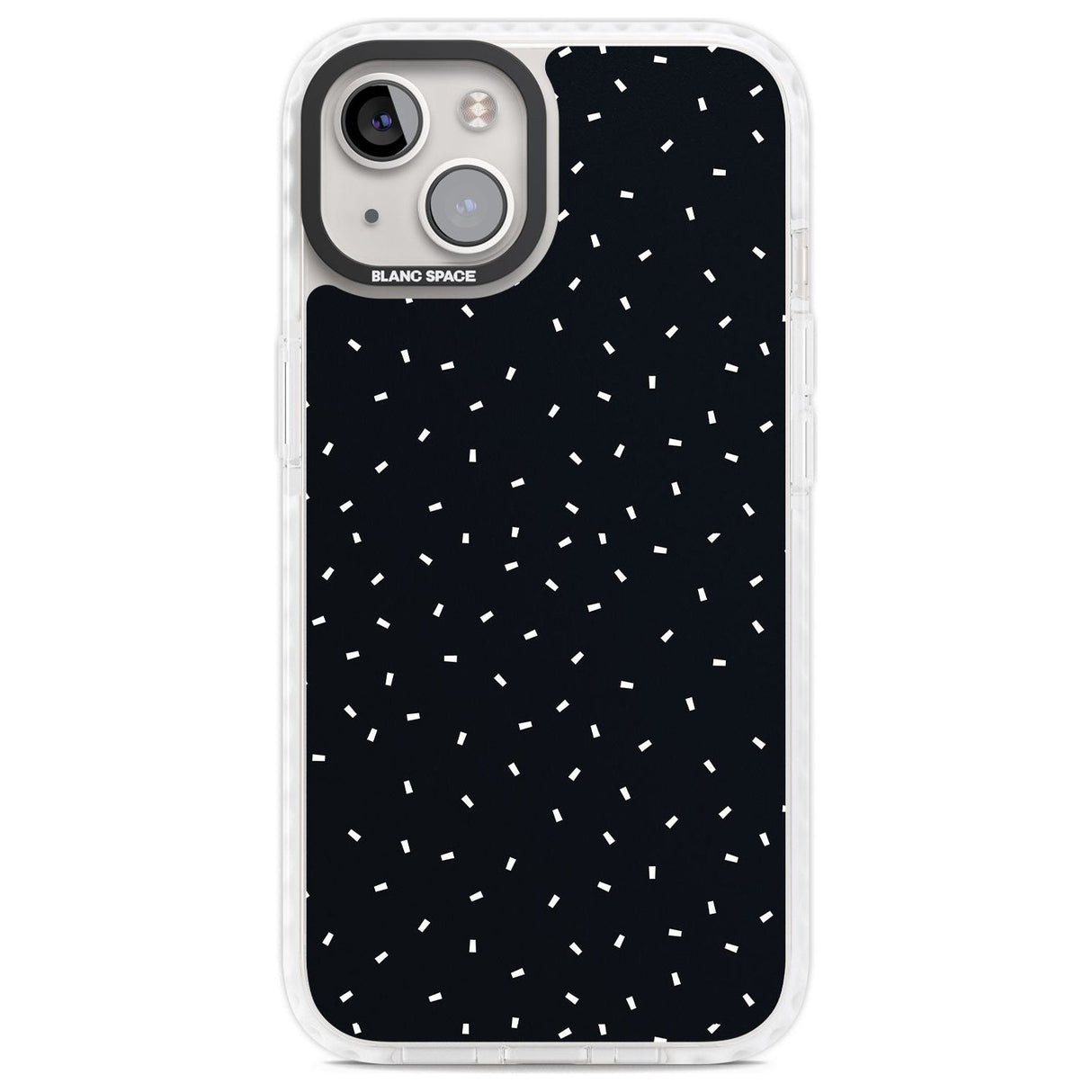 Confetti (Black) Phone Case iPhone 13 / Impact Case,iPhone 14 / Impact Case,iPhone 15 / Impact Case,iPhone 15 Plus / Impact Case Blanc Space