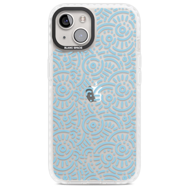 Light Blue Pattern Memphis Retro Pattern Design Phone Case iPhone 13 / Impact Case,iPhone 14 / Impact Case,iPhone 15 Plus / Impact Case,iPhone 15 / Impact Case Blanc Space