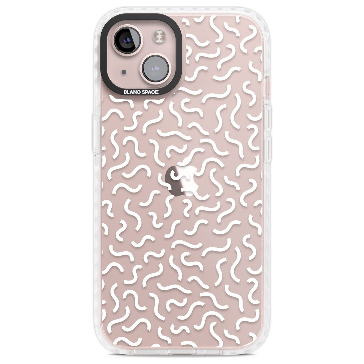 White Wavy Squiggles Memphis Retro Pattern Design