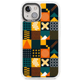 Funky Geometric Patterns: Orange & Dark Green Phone Case iPhone 13 / Impact Case,iPhone 14 / Impact Case,iPhone 15 / Impact Case,iPhone 15 Plus / Impact Case Blanc Space