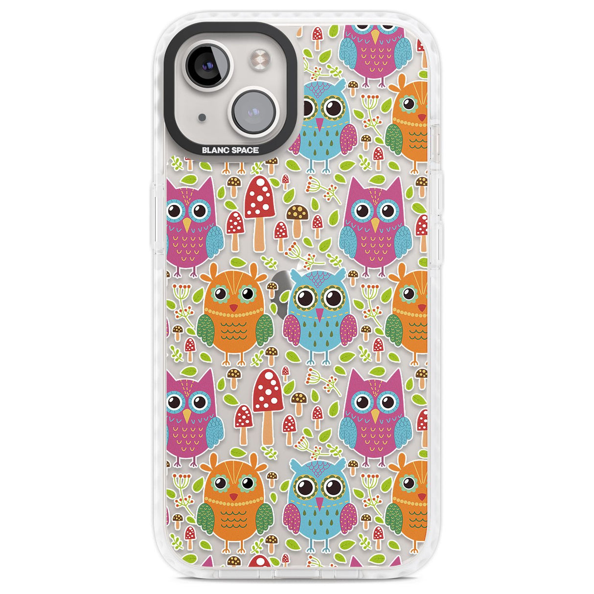 Forrest Owl Clear Pattern Phone Case iPhone 13 / Impact Case,iPhone 14 / Impact Case,iPhone 15 / Impact Case,iPhone 15 Plus / Impact Case Blanc Space