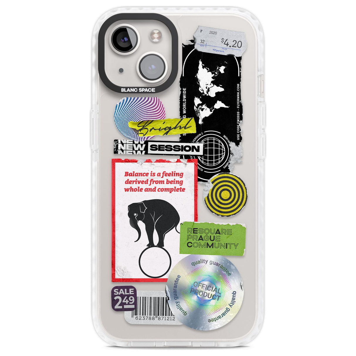 Peeled Sticker Mix Phone Case iPhone 13 / Impact Case,iPhone 14 / Impact Case,iPhone 15 Plus / Impact Case,iPhone 15 / Impact Case Blanc Space