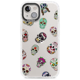 Mixed Sugar Skull Pattern Phone Case iPhone 13 / Impact Case,iPhone 14 / Impact Case,iPhone 15 Plus / Impact Case,iPhone 15 / Impact Case Blanc Space